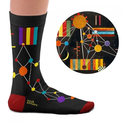 Socken Kunstwerke - Kandinsky "Geflecht von oben"